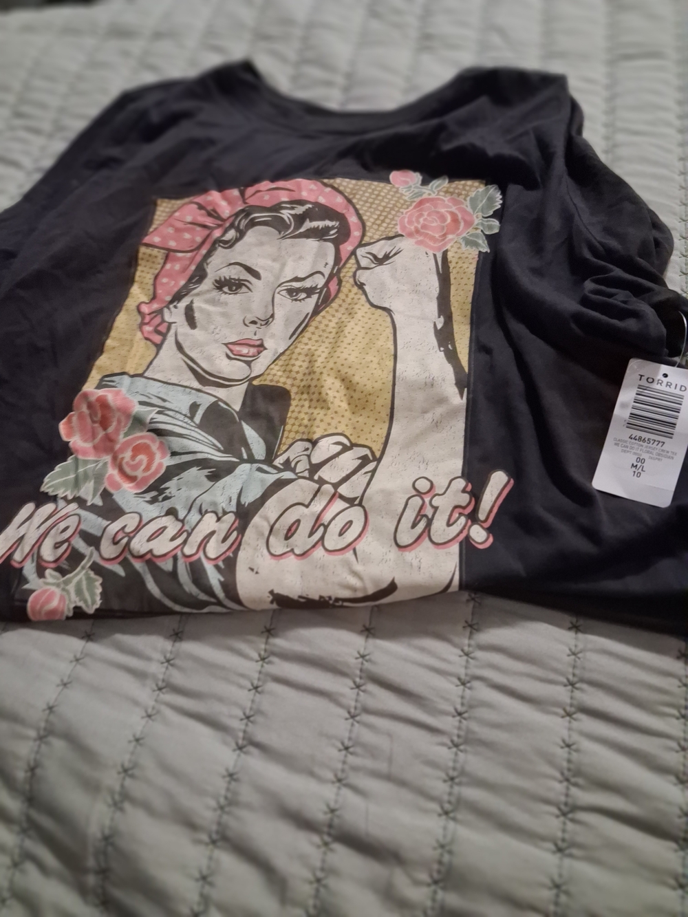 torrid Black Rosie 'We Can Do It!' Retro Floral Art Print